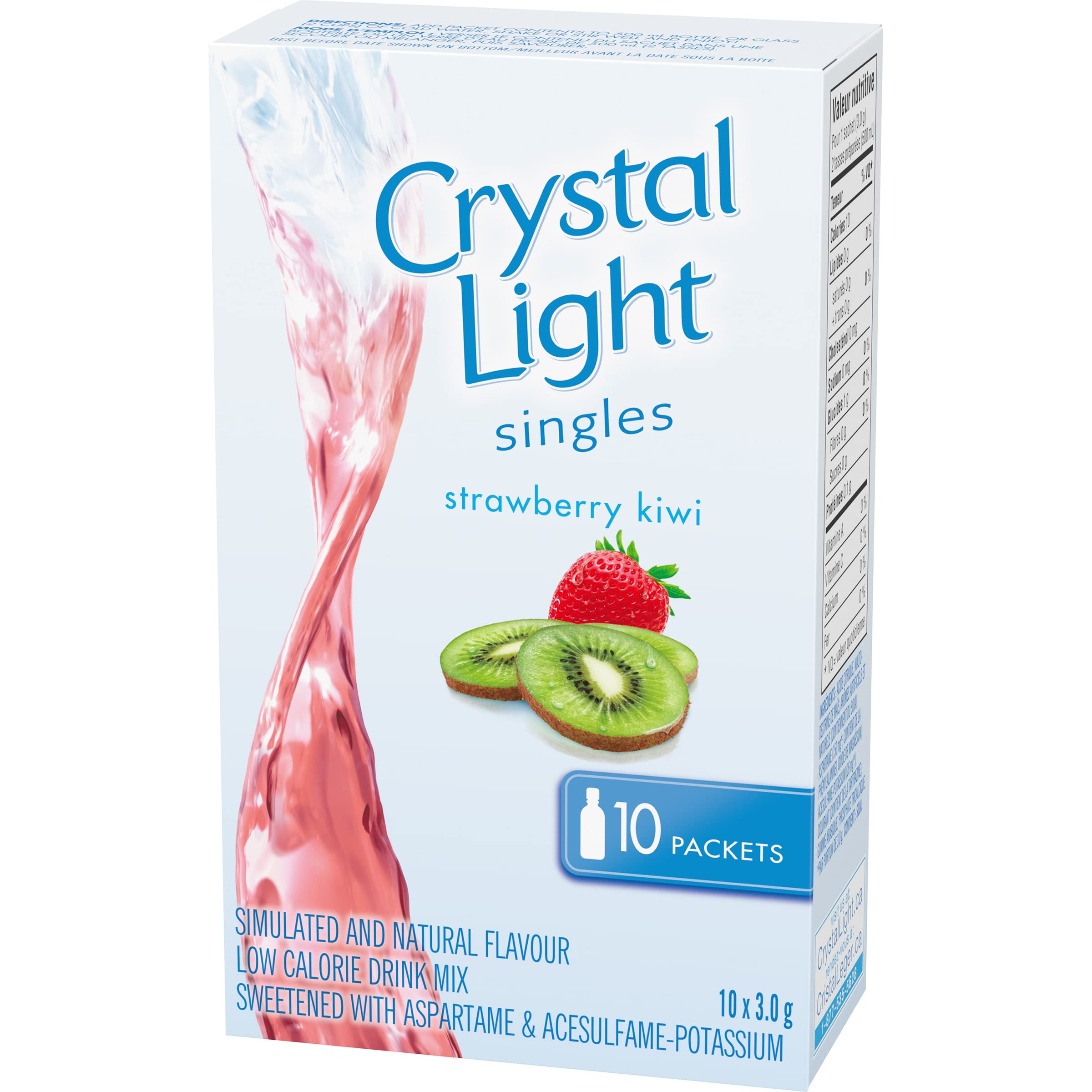 Crystal Light Singles Strawberry Kiwi, 3.0g/0.10oz (Shipped from Canada)