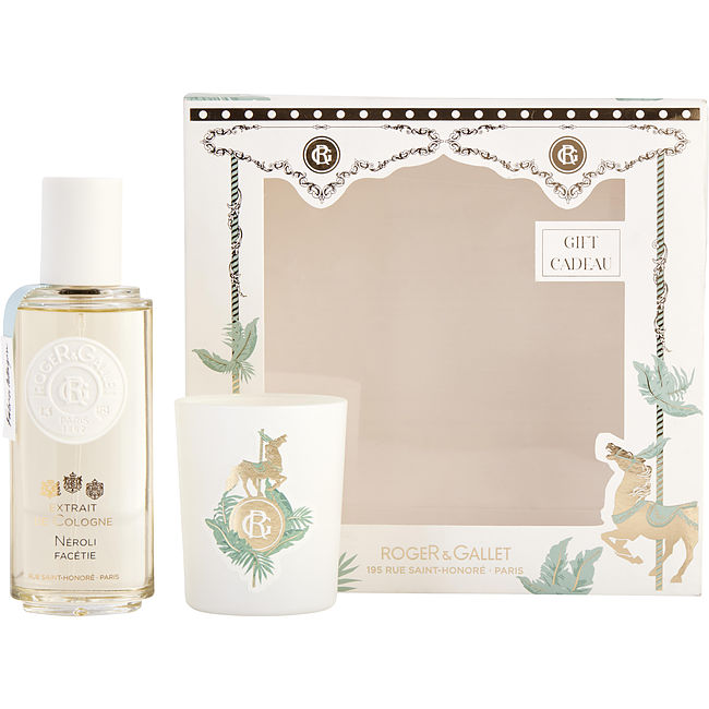 ROGER & GALLET NEROLI FACETIE by Roger & Gallet EXTRAIT DE COLOGNE SPRAY 3.4 OZ & SCENTED CANDLE 2 OZ Unisex