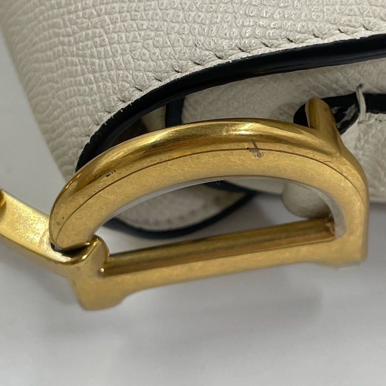 Sold Dior Saddle White Medium Grained Leather Handbag