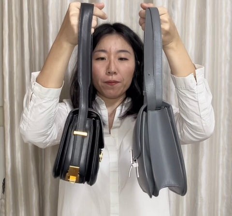 celine box bag vintage modern size comparison