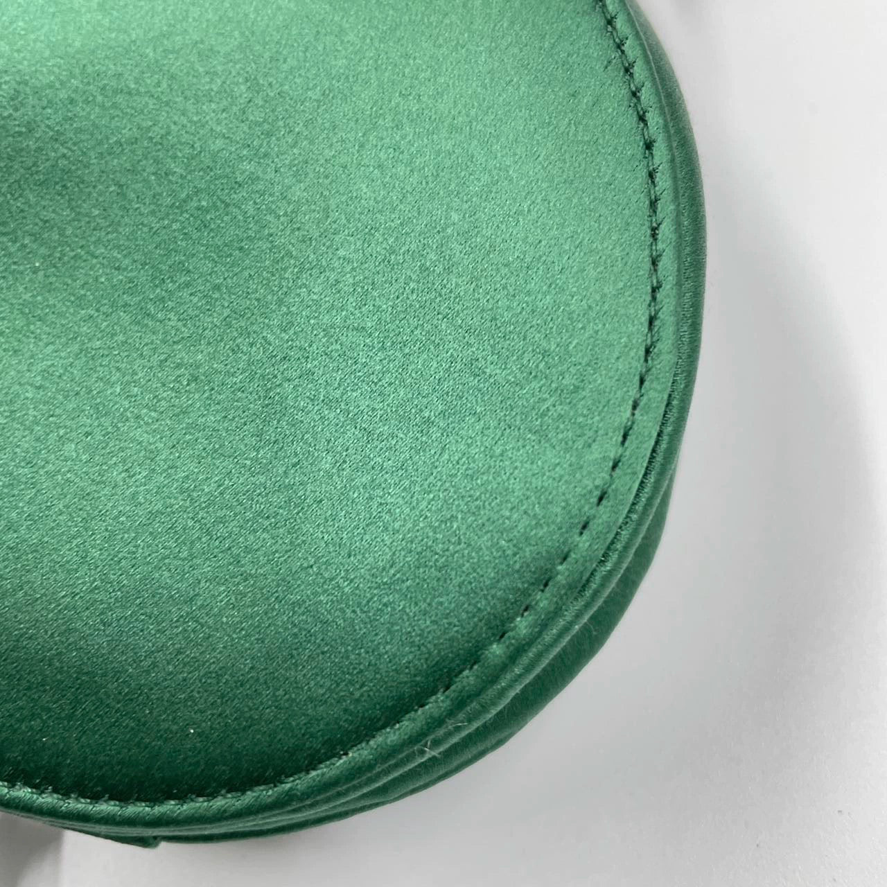 Dior Saddle Mini Silk Emerald Green with crystals