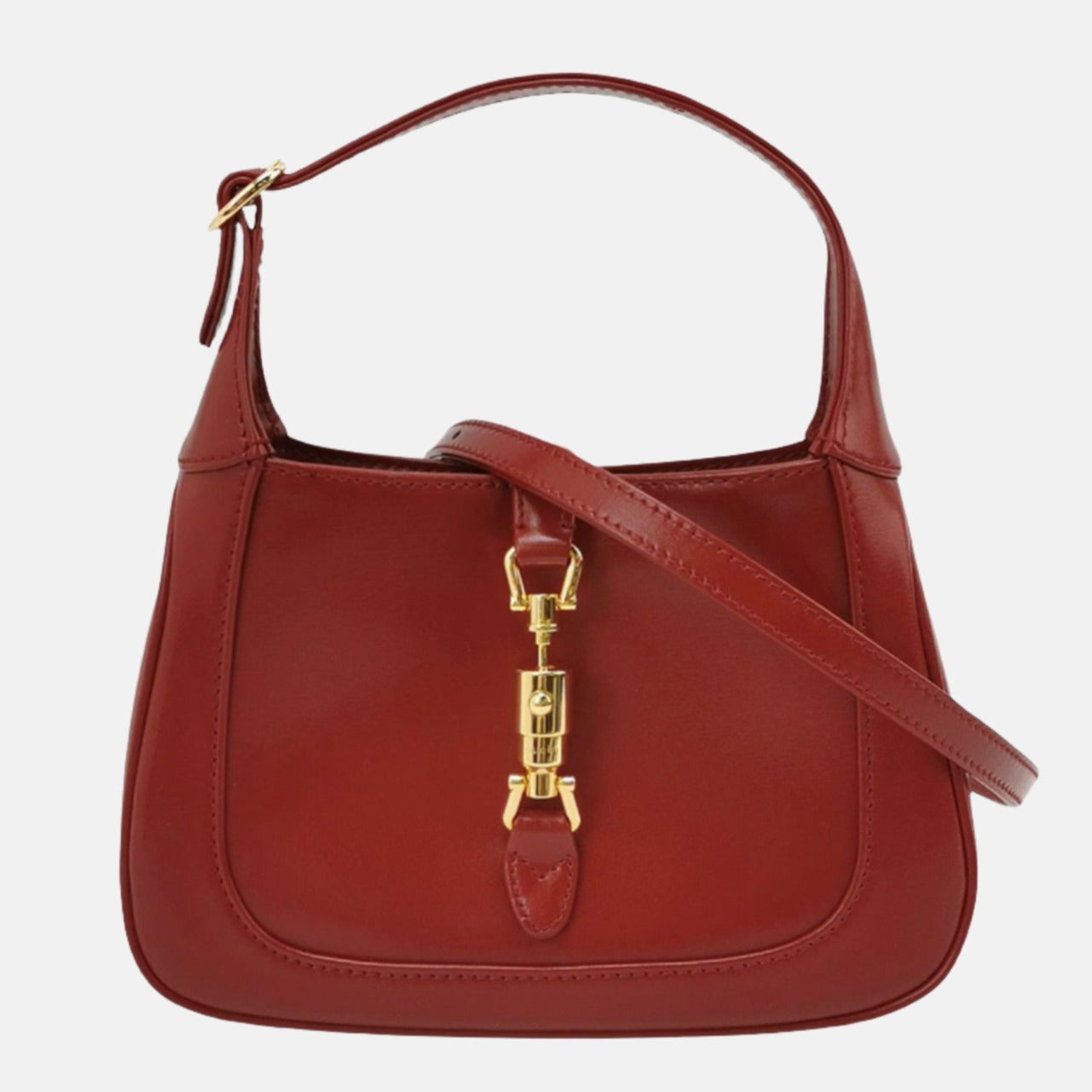 Gucci Jackie 1961 Mini Burgundy Leather Bag Two Way Carry