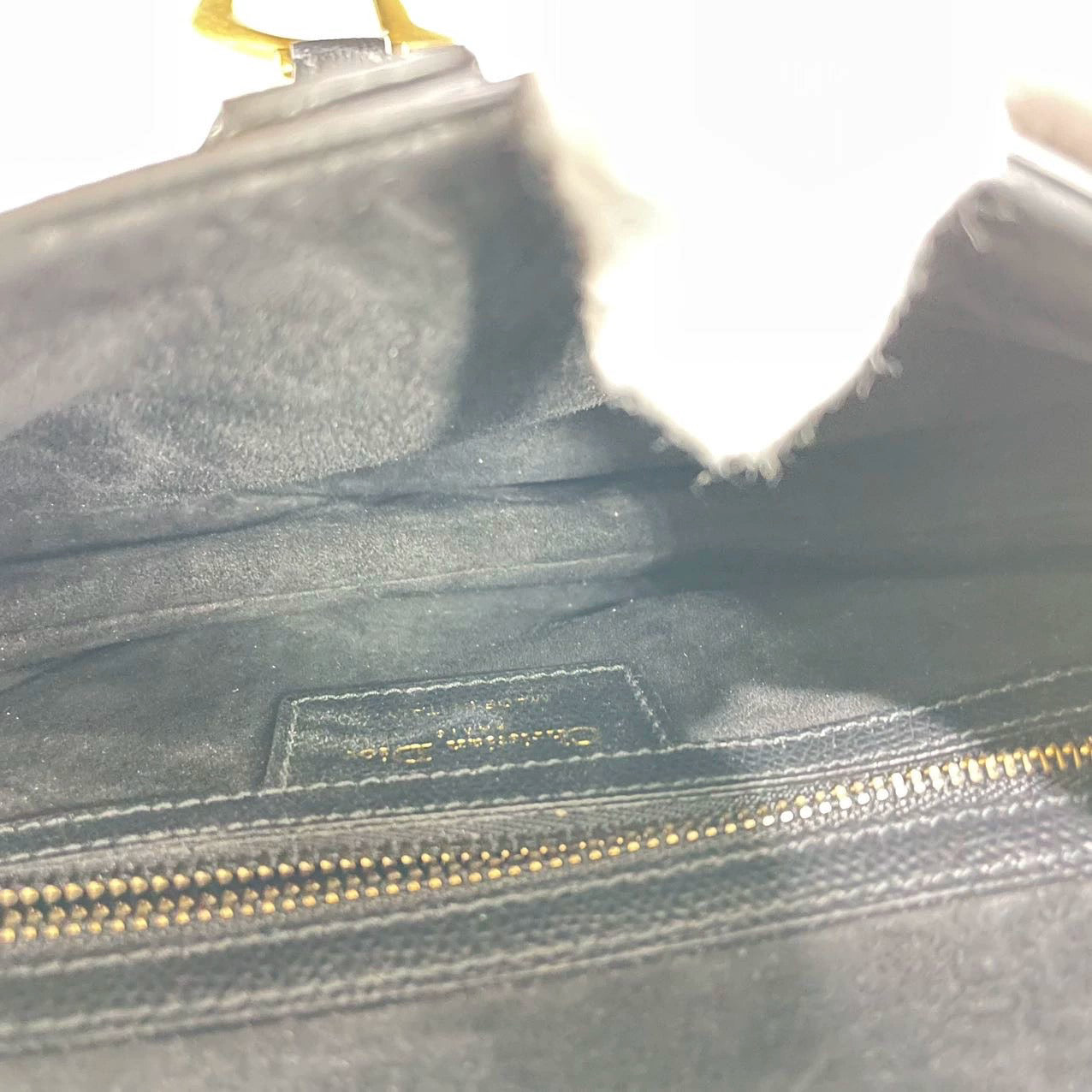 Sold Dior Saddle Black Medium Grained Leather Handbag with Gold Hardware