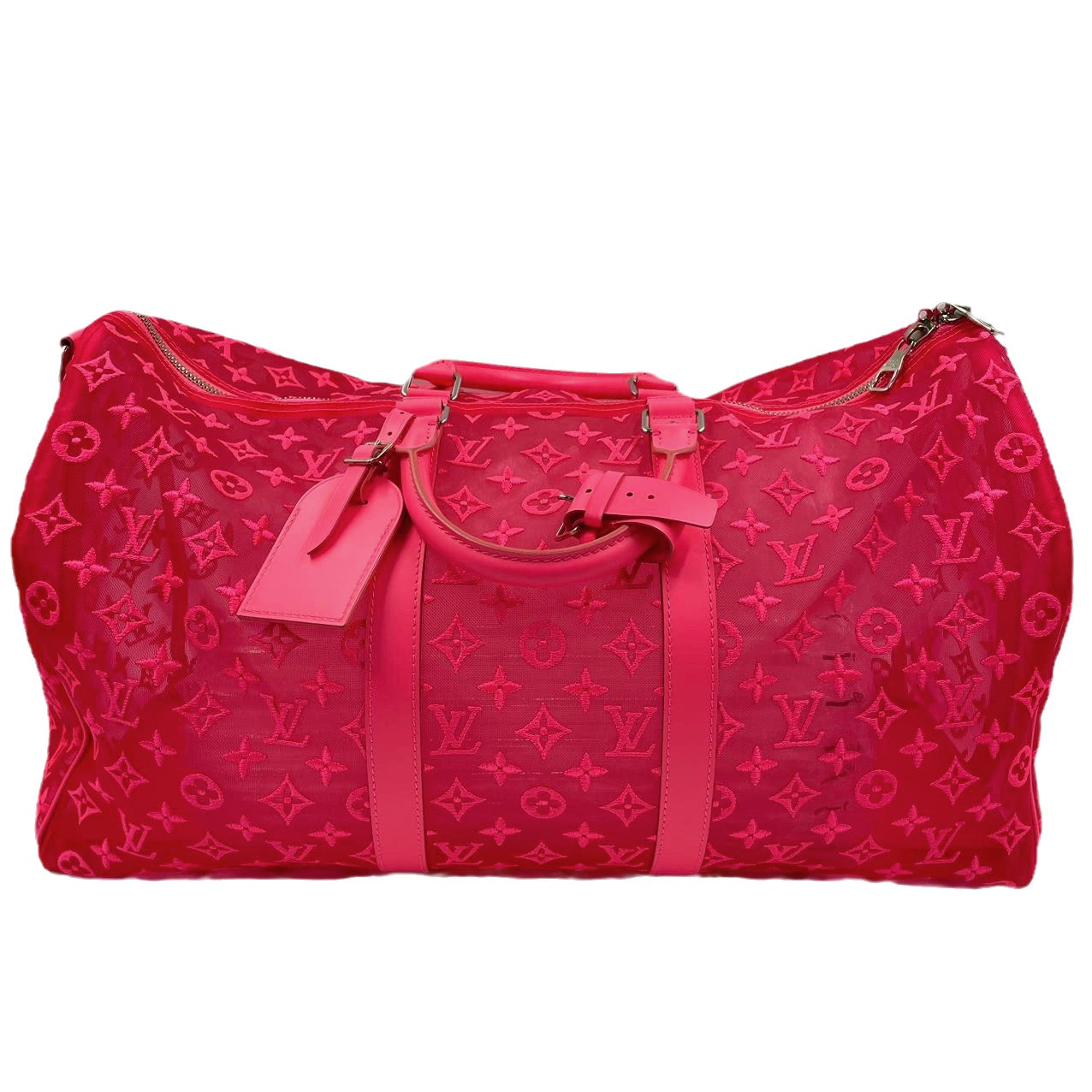 Sold Louis Vuitton Keepall Bandouliere Monogram Mesh 50 Pink in Mesh/Leather