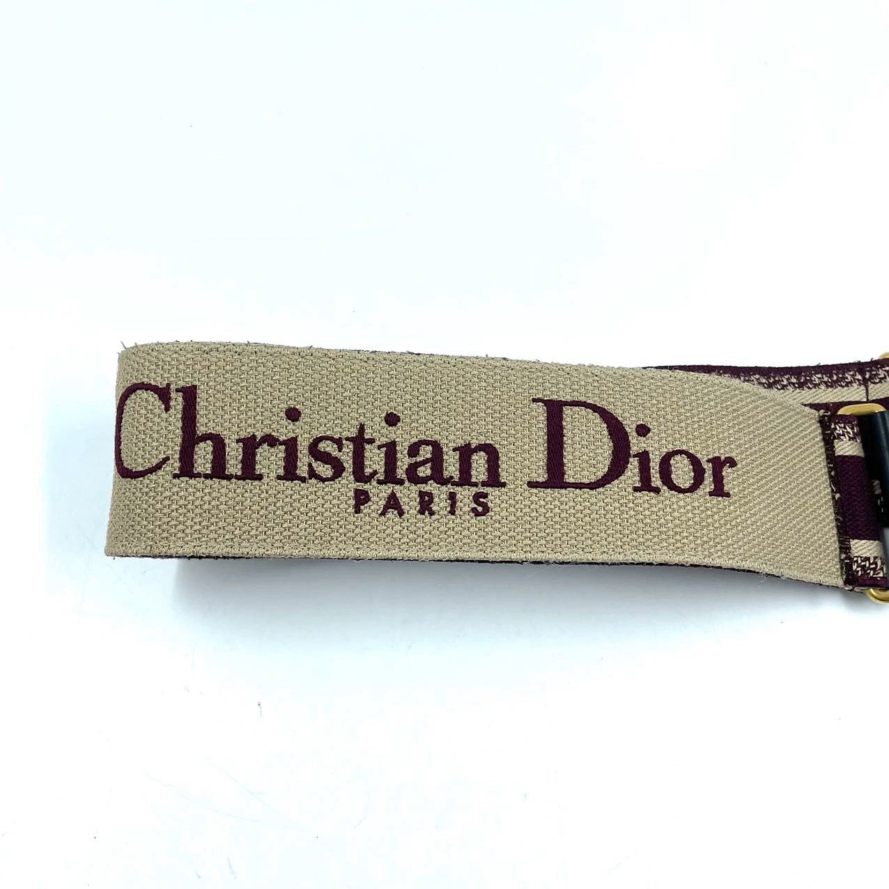 Dior Saddle Strap maroon canvas with Dior Logo