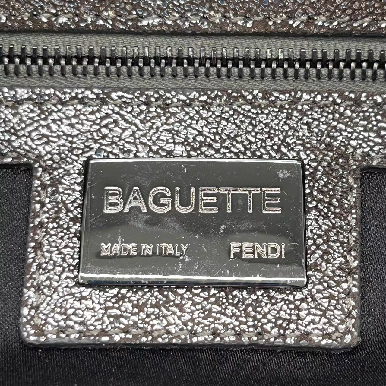 Sold Fendi Baguette Glitter Gunmetal black glitter