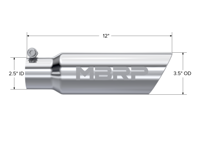 MBRP Universal Tip 3in O.D. Dual Wall Angled 2 inlet 12 length