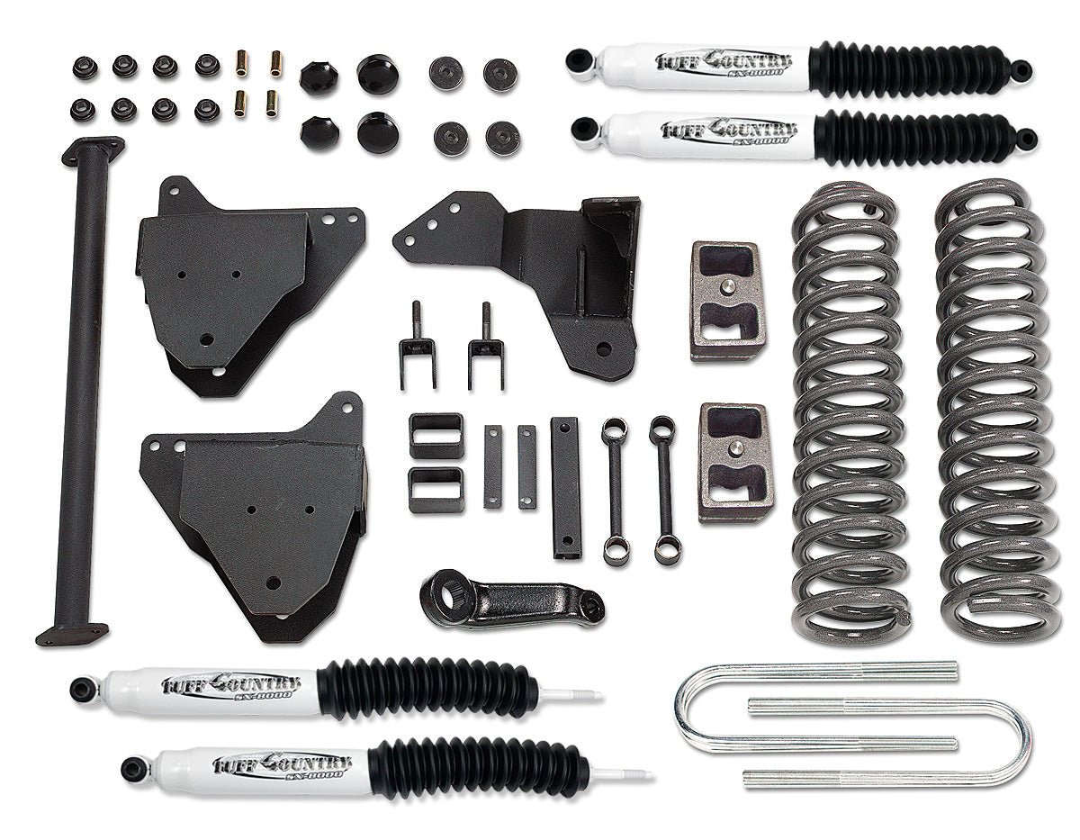 5 Inch Lift Kit 05-07 Ford F250/F350 Super Duty with Replacement Radius Arm Drop Brackets and SX8000 Shocks Tuff Country - 24974KN