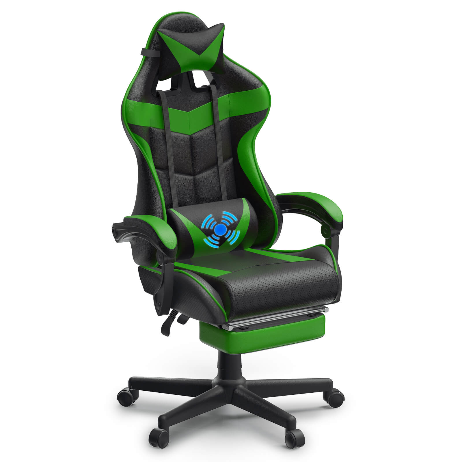 Captain Series Jungle Green Gaming Chair with Footrest