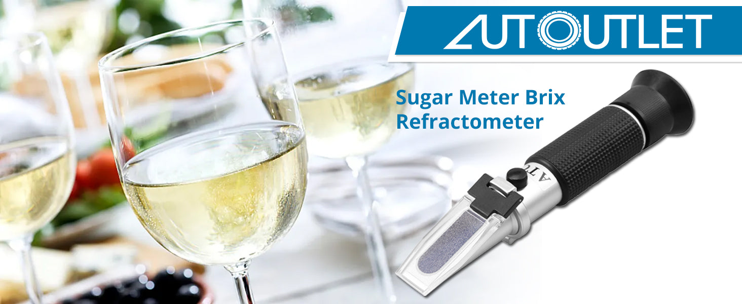 AUTOUTLET Brix Refractometer Aluminum 0~32% Digital LCD Display