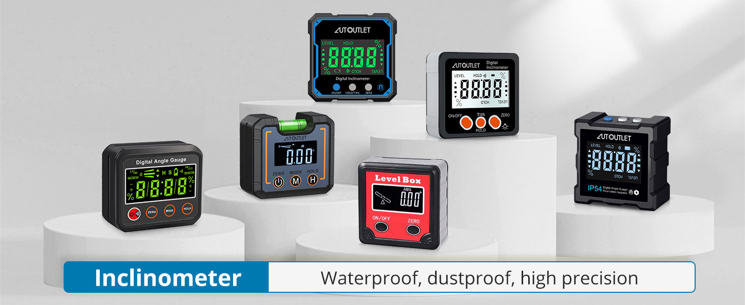AUTOUTLET Digital Level Box Protractor Angle Finder Level Gauge Waterproof