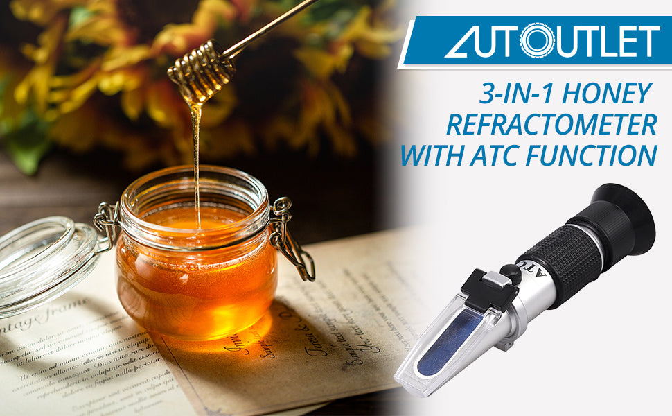 AUTOUTLET Honey Baume Refractometer, 58-90% Brix Scale & 12-27% Honey Water Moisture