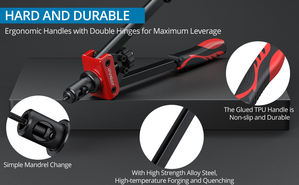 AUTOUTLET 14" Professional Rivet Pliers Set (Red)