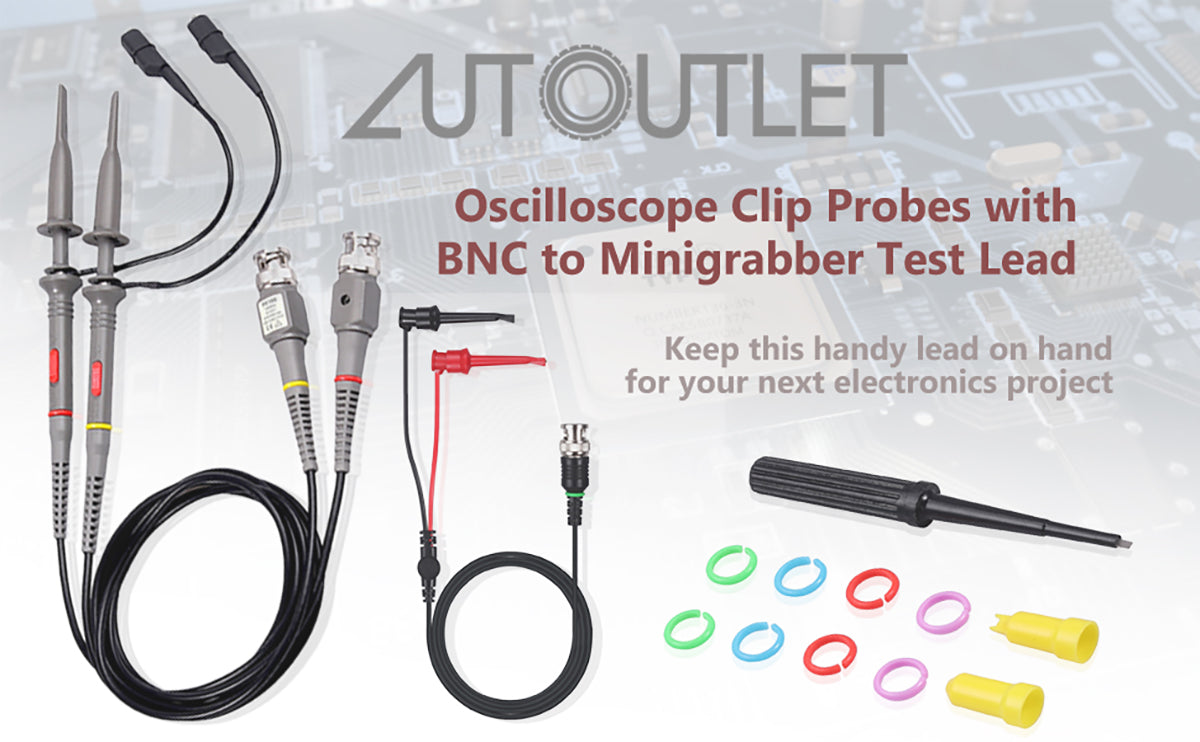 AUTOUTLET 2 Packs P6100 100MHz Oscilloscope Clip Probes