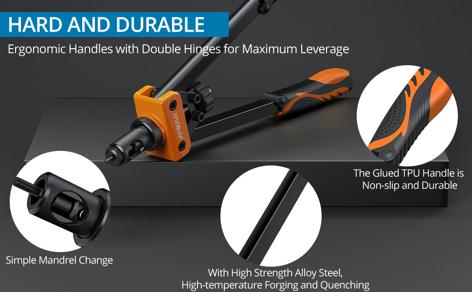 AUTOUTLET 14" Professional Rivet Pliers Set (Orange)