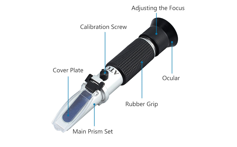 AUTOUTLET Brix Sugar 0-32% Refractometer with ATC, Plastic Drop