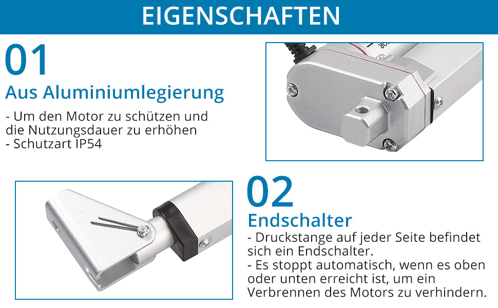 AUTOUTLET Linear Motor Adjustment Drive Gate Opener Linear DC 12V 750N 300mm