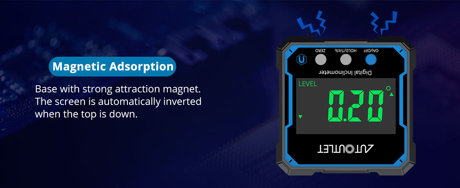 AUTOUTLET Digital Level Box Protractor Angle Finder Level Gauge Waterproof