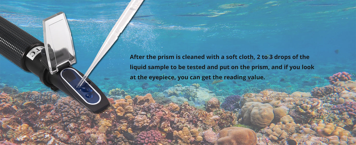AUTOUTLET Salinity Refractometer for Aquarium Salinity Tester with ATC and Dual Scale 0-100‰
