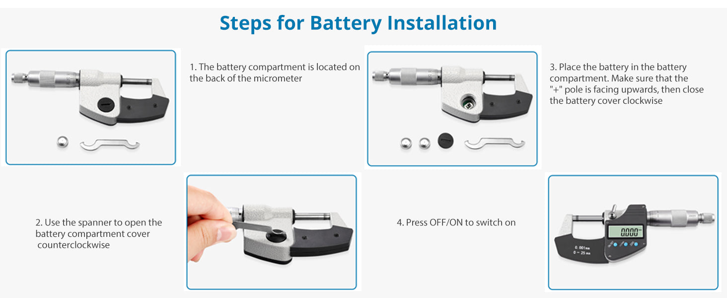 AUTOUTLET Micrometer Digital Outside Micrometer 0-25mm/ 0.001mm(0.00005")