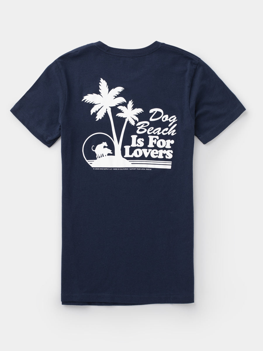 Dog Beach - Womens T-Shirt - Navy