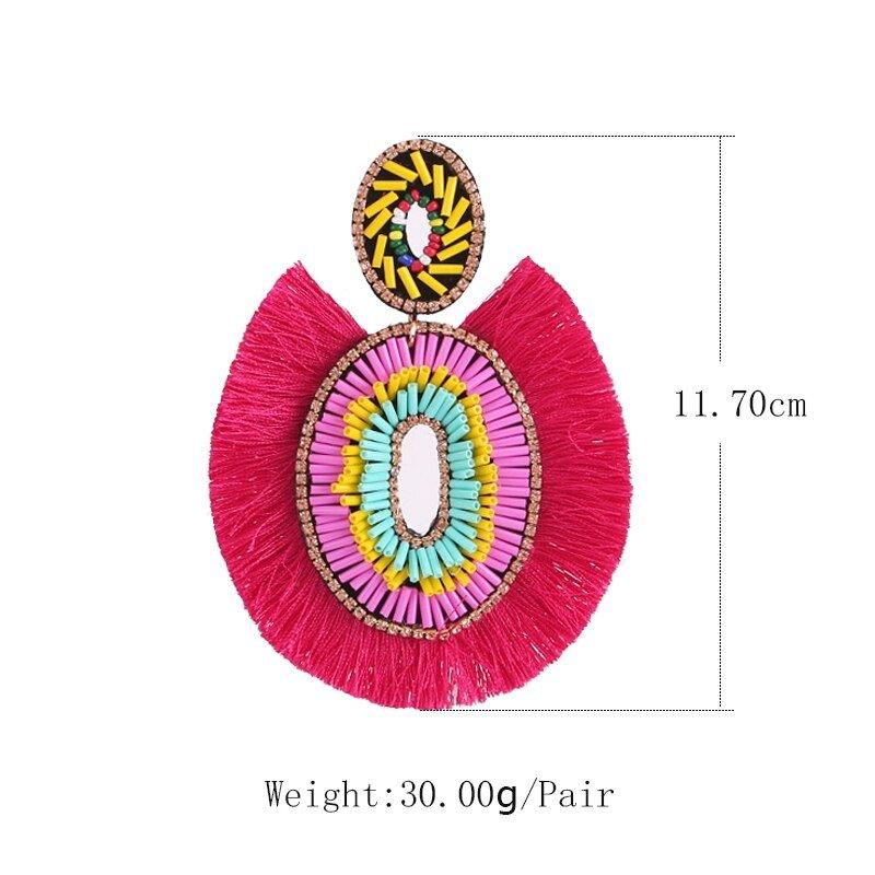 Big Bold Boho Fringe Fashion Statement Earrings