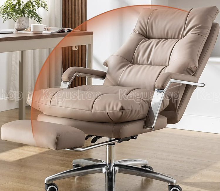 360°回転可能 静音キャスター付き リクライニング機能 本革 ワークチェア オフィスチェア デスクチェア チェア BGY-S044 kagushop