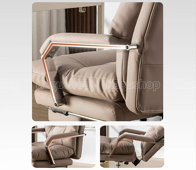 360°回転可能 静音キャスター付き リクライニング機能 本革 ワークチェア オフィスチェア デスクチェア チェア BGY-S044 kagushop