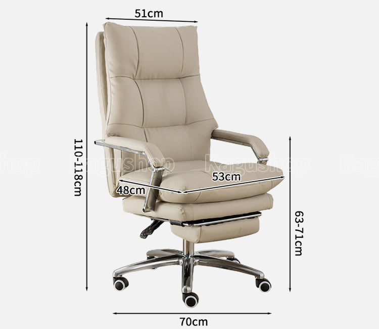 360°回転可能 静音キャスター付き リクライニング機能 本革 ワークチェア オフィスチェア デスクチェア チェア BGY-S044 kagushop