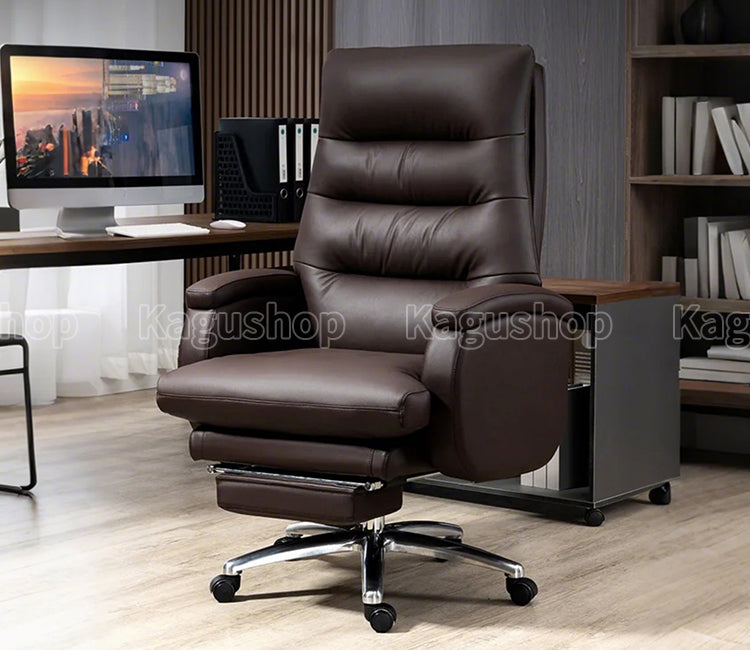 足置き台 人間工学 本革 360°回転 チェア インドアチェア 室内 ゲーミング 作業用 リクライニング 昇降回転式 BGY-S046 kagushop