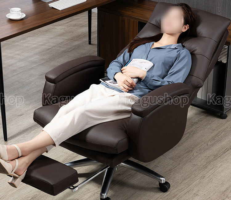 足置き台 人間工学 本革 360°回転 チェア インドアチェア 室内 ゲーミング 作業用 リクライニング 昇降回転式 BGY-S046 kagushop