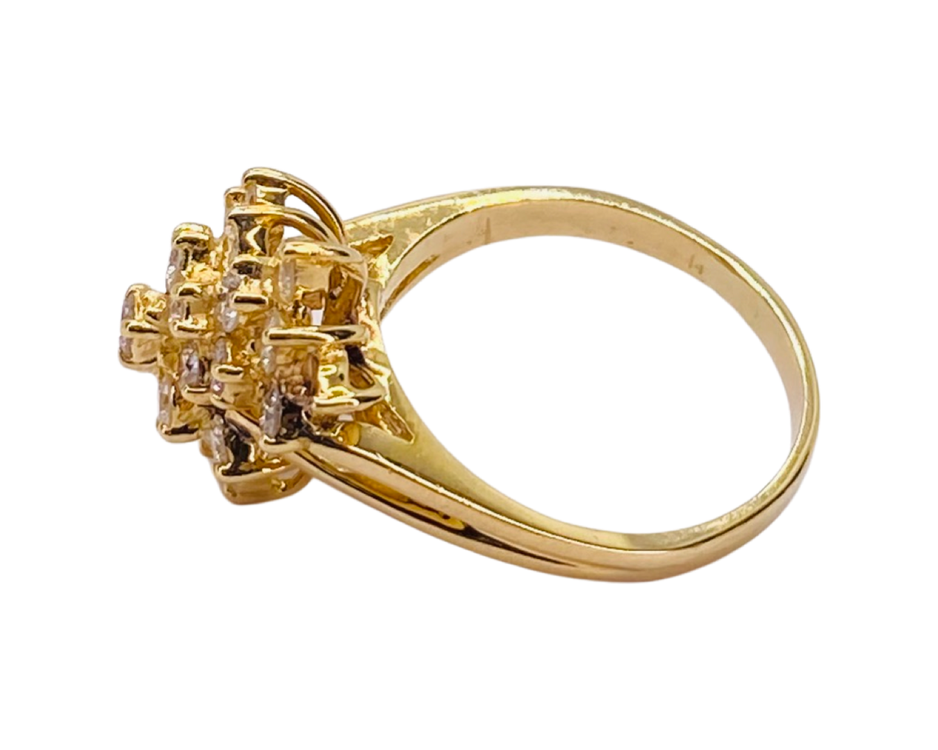 Estate Jewelry 14K Yellow Gold Diamond Cluster Ring