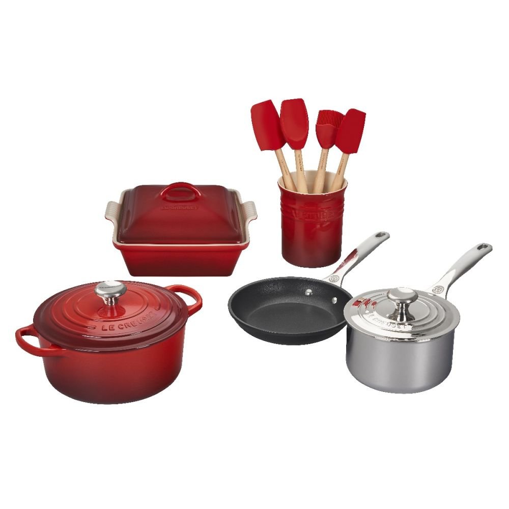 Le Creuset Signature 12 Piece Mixed Material Set Cerise