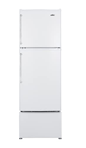 Senior living refrigerator-freezer with pedestal and towel bar handles