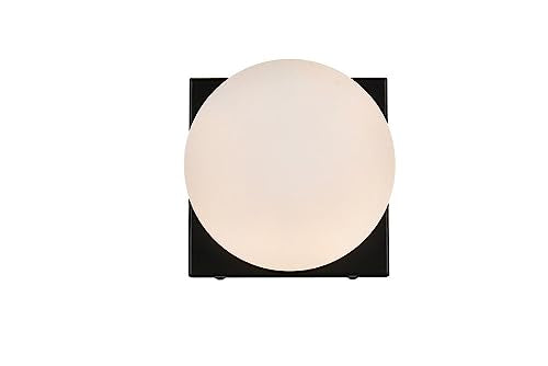 Living District Jaylin 1 Light Black and Frosted White Bath Sconce