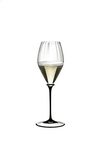 Riedel Fatto A Mano Performance Glass Champagne  Black Stem & Clear Base