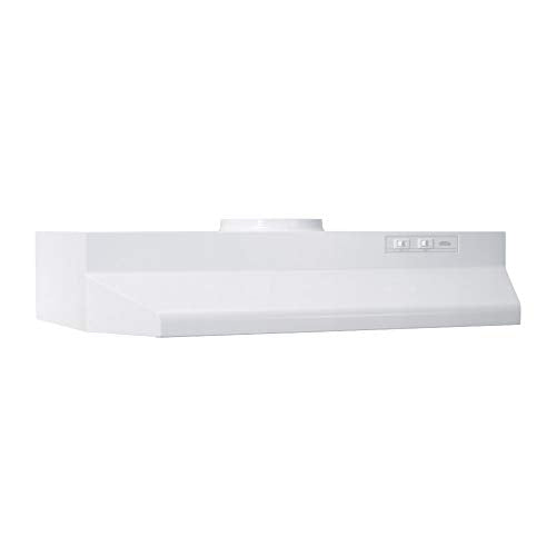 Broan-NuTone 424201D Range Hood Insert with Light and Damper, Exhaust Fan for Under Cabinet, 6.0 Sones, 190 CFM, White, 42