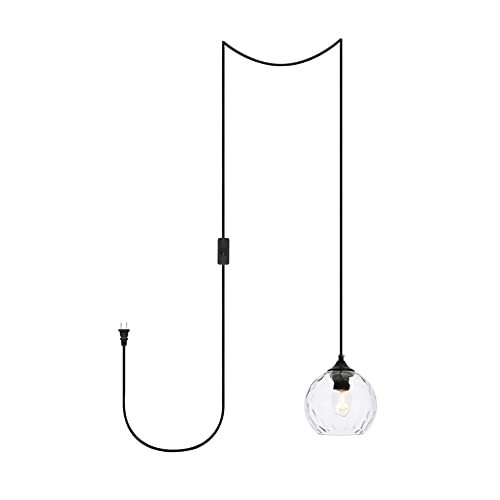 Living District Cashel 1-Light Mid-Century Metal Pendant in Black Finish