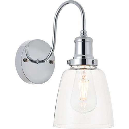 Living District Felicity 1-Light Metal Wall Sconce in Chrome and Clear