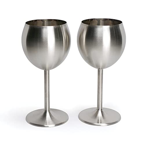 RSVP Endurance Stainless Steel Wine Glass Set Set of 2