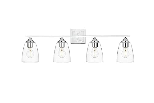 Living District Harris 4 Light Chrome and Clear Bath Sconce