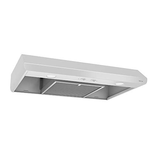 Broan-NuTone BKSA130WW Sahale 30-inch Under-Cabinet 4-Way Convertible Range Hood with 2-Speed Exhaust Fan and Light, White