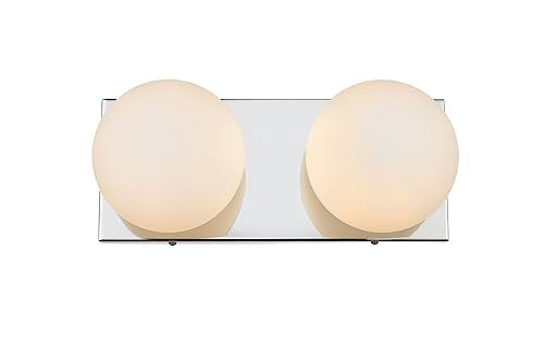 Living District Jaylin 2 Light Chrome and Frosted White Bath Sconce