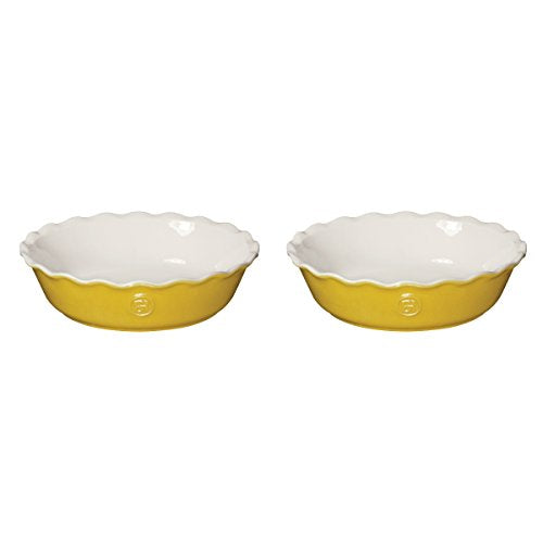 Emile Henry Leaves Ceramic 5.5 Inch Mini Pie Dish, Set of 2