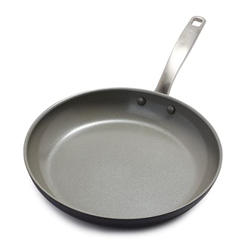 GreenPan Chatham Hard Anodized Healthy Ceramic Nonstick 12 Inch Frying Pan Skillet PFAS-Free Dishwasher Safe Oven Safe Gray