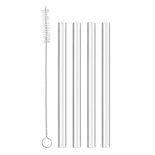 Final Touch Reusable Glass Cocktail Straws (4.5