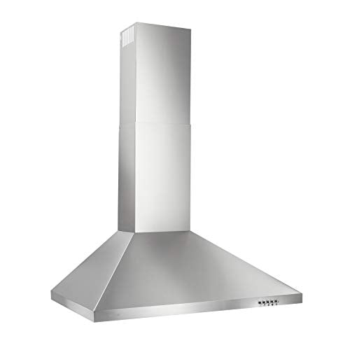 Broan-NuTone BW5036SSL Convertible, 3-Speed Wall-Mounted LED Lights Stainless Steel Chimney Range Hood, 380 Max Blower CFM, 36-Inch