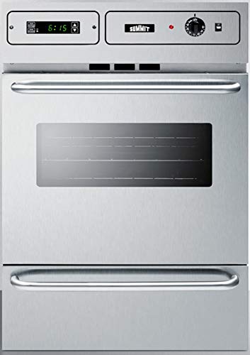 Stainless steel 220V electric wall oven with digital clock/timer and oven window for cutouts 22 3/8 wide by 34 1/8 high