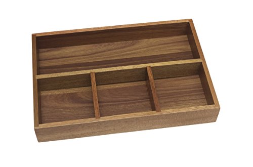 Lipper International Acacia Organizer Tray, 4-Compartments, 12