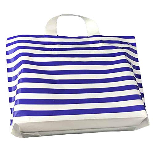 Panda Legends Blue/White - 50 Pieces Plastic Merchandise Shopping Bags Gift Bags Boutique Bags
